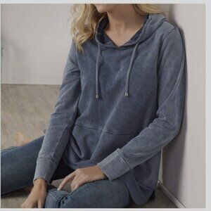 Soft Surroundings Presto Pullover Hoodie Tunic Washed Blue size XL Boho Resort